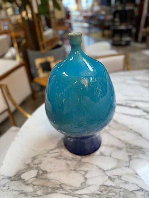 Turquoise Glazed Ceramic Vase
