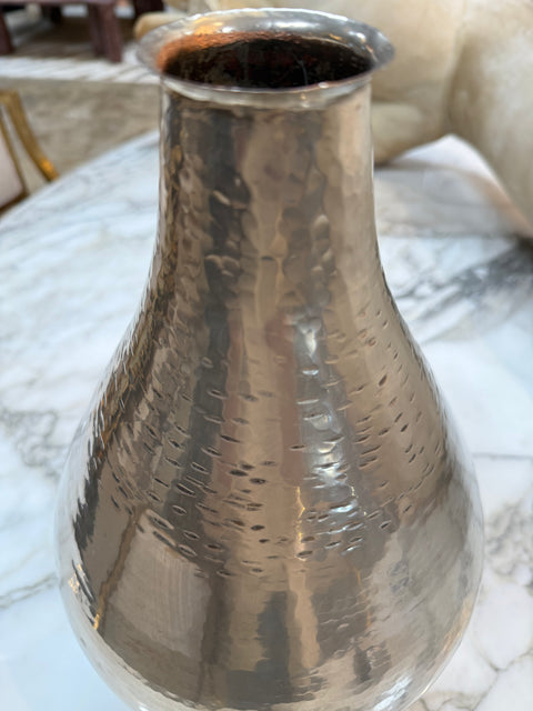 Vintage Hammered Silver Metal Vase