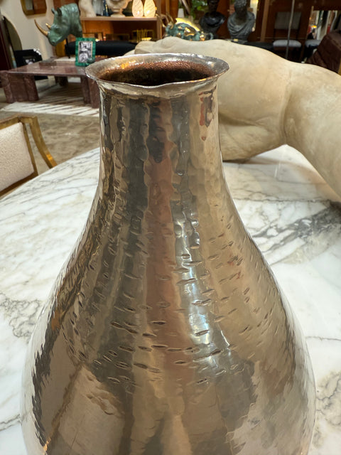 Vintage Hammered Silver Metal Vase