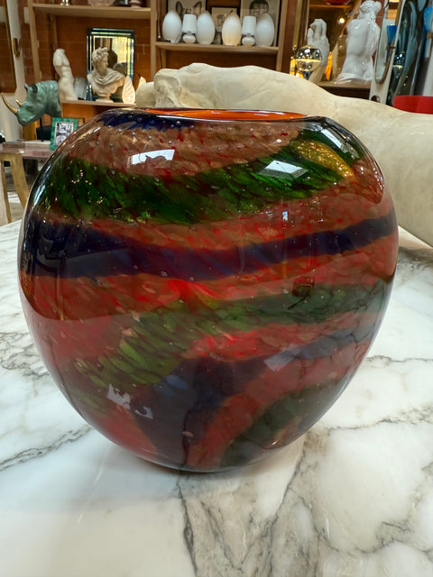 Multicolor Murano Art Glass Vase