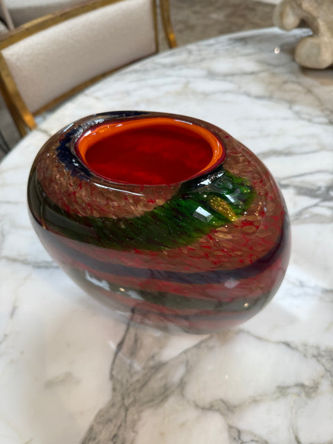 Multicolor Murano Art Glass Vase
