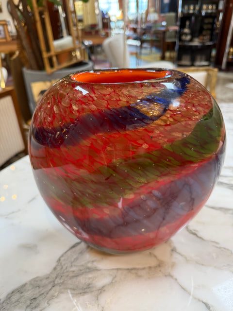 Multicolor Murano Art Glass Vase