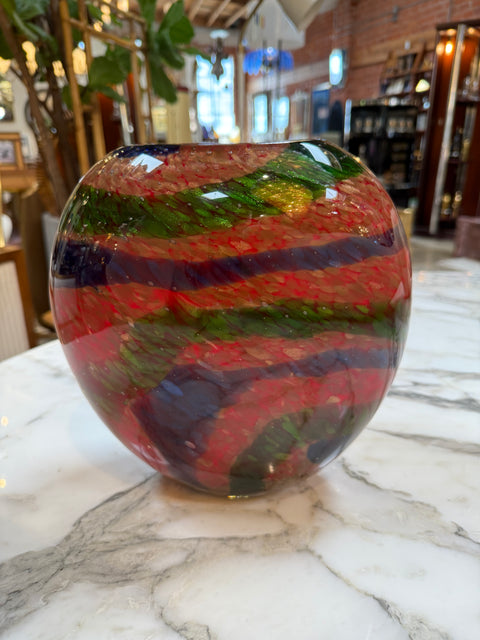 Multicolor Murano Art Glass Vase