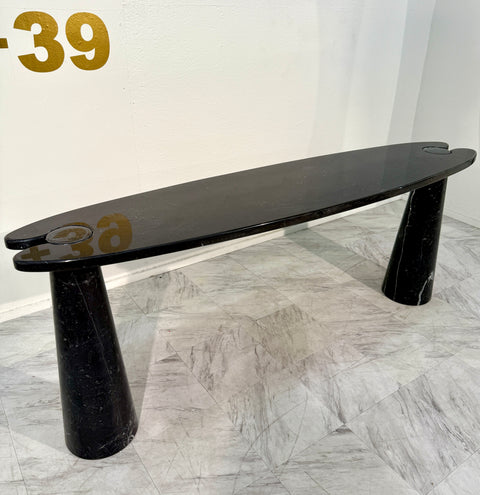 Black Marquina marble "Eros" console table by Angelo Mangiarotti,