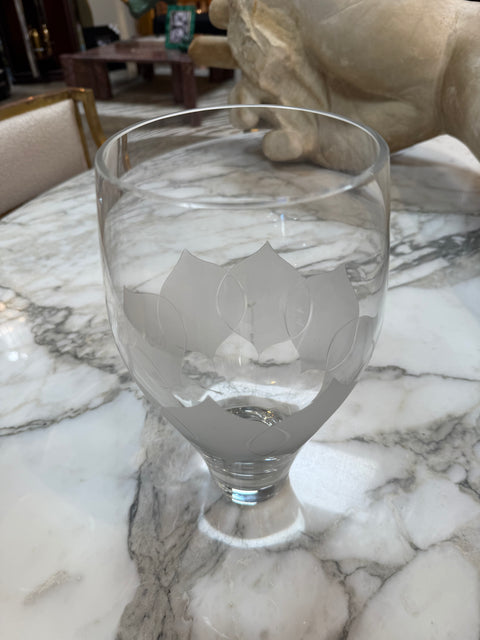Vintage Etched Crystal Glass Vase