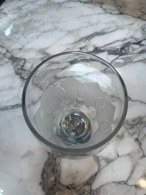 Vintage Etched Crystal Glass Vase