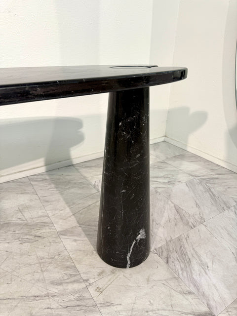 Black Marquina marble "Eros" console table by Angelo Mangiarotti,