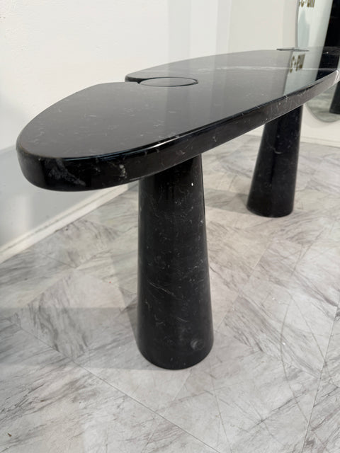 Angelo Mangiarotti "Eros" Console Table in Black Marquina Marble, Italy, 1970s