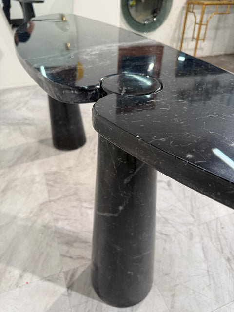 Angelo Mangiarotti "Eros" Console Table in Black Marquina Marble, Italy, 1970s