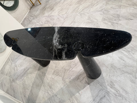 Angelo Mangiarotti "Eros" Console Table in Black Marquina Marble, Italy, 1970s