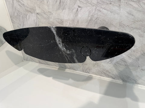 Angelo Mangiarotti "Eros" Console Table in Black Marquina Marble, Italy, 1970s