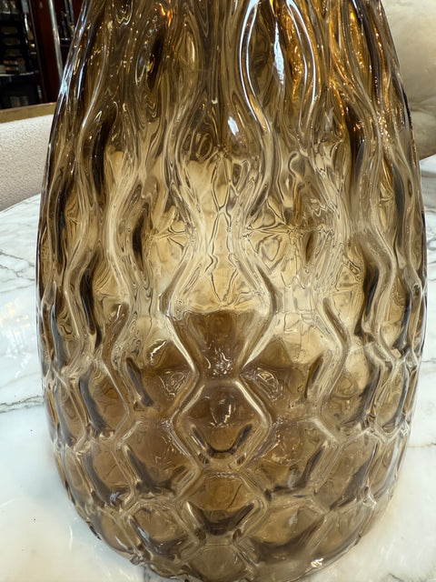 Textured Amber Glass Vase