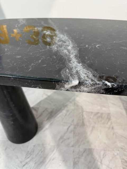 Angelo Mangiarotti "Eros" Console Table in Black Marquina Marble, Italy, 1970s