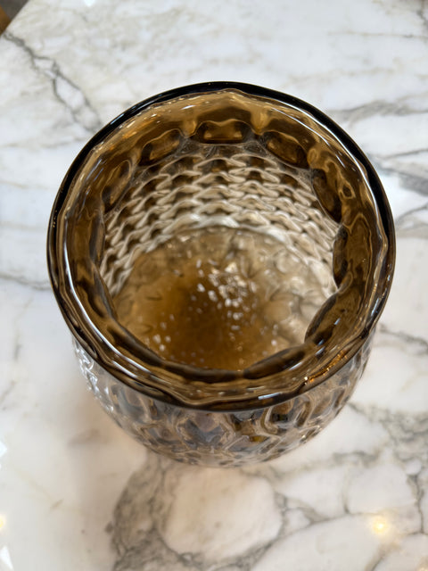 Textured Amber Glass Vase