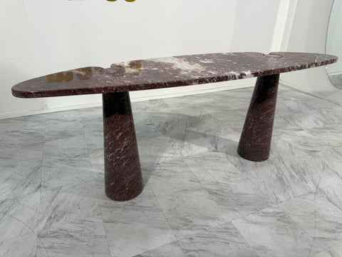 Angelo Mangiarotti Eros Console Table in Rosso Verona Marble, Italy, 1970s