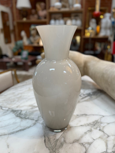 White Murano Art Glass Vase