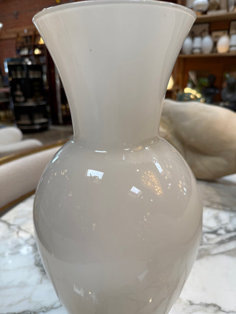 White Murano Art Glass Vase