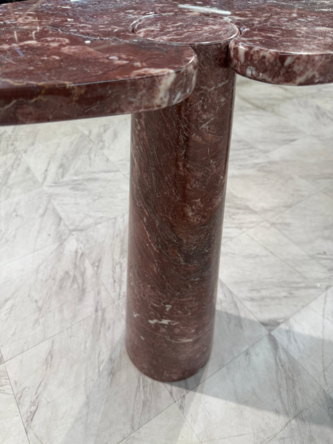 Angelo Mangiarotti Eros Console Table in Rosso Verona Marble, Italy, 1970s