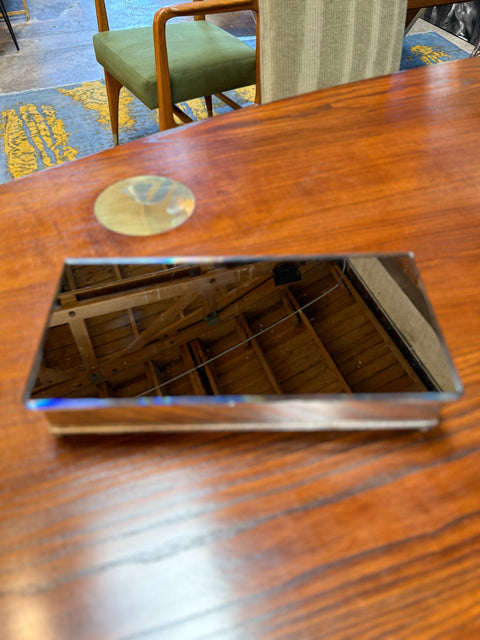 Rectangular Wood Box with Smoked Glass Lid