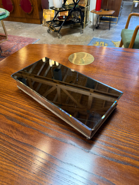 Rectangular Wood Box with Smoked Glass Lid