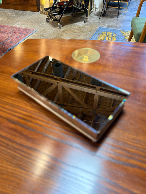 Rectangular Wood Box with Smoked Glass Lid