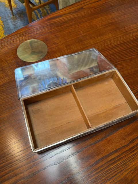 Rectangular Wood Box with Smoked Glass Lid