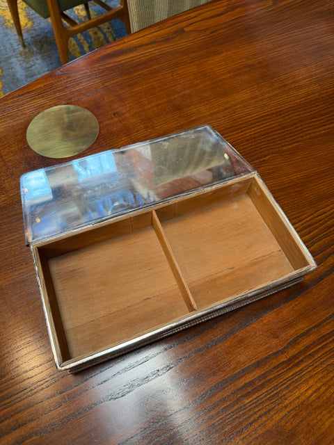 Rectangular Wood Box with Smoked Glass Lid