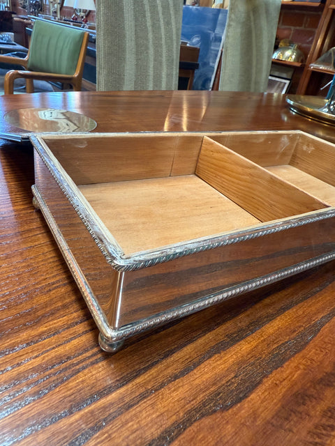 Rectangular Wood Box with Smoked Glass Lid