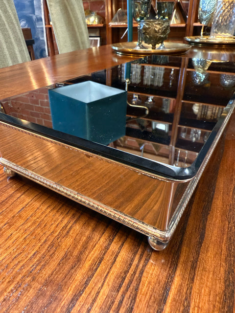 Rectangular Wood Box with Smoked Glass Lid