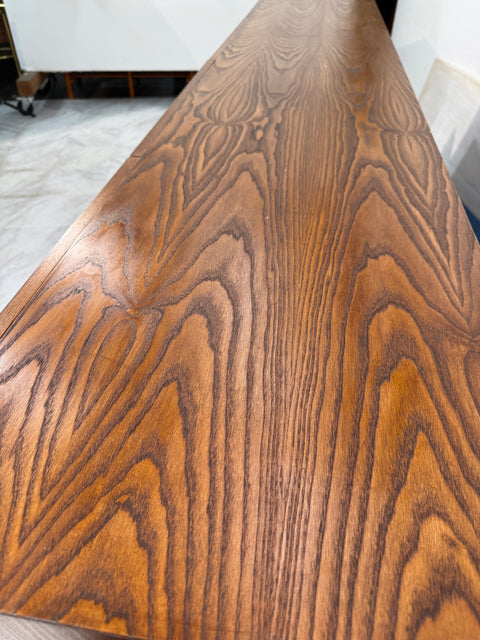 Italian Mid-Century Modern Sideboard with Travertine Top & Circular Red Accents, 1970s