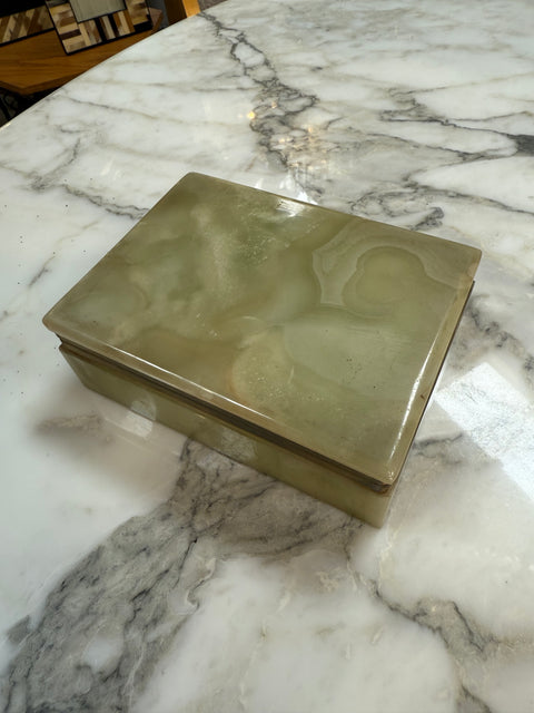 Vintage Onyx Stone Trinket or Jewelry Box