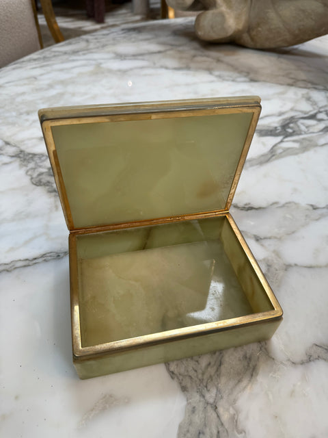 Vintage Onyx Stone Trinket or Jewelry Box
