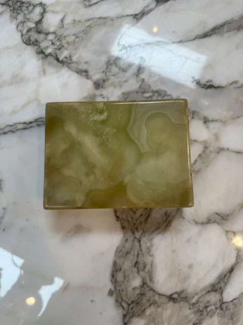 Vintage Onyx Stone Trinket or Jewelry Box