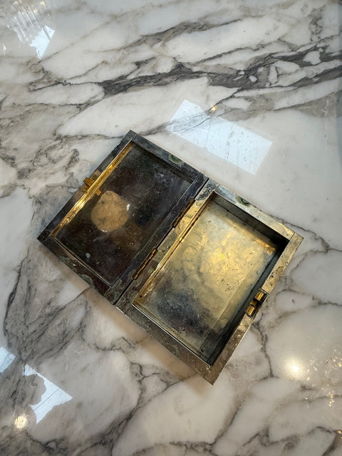 Geometric Mother-of-Pearl and Horn Inlay Decorative Box