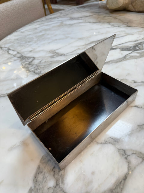 Mixed Metal Floral Inlay Box – Brass, Copper, and Nickel Silver