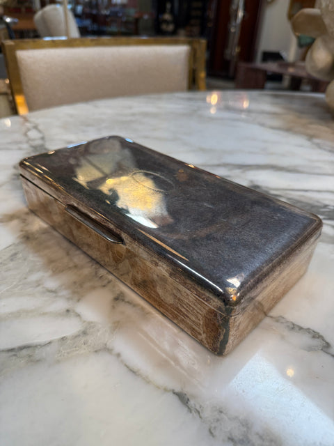 Vintage State Express Cigarettes Metal Cigarette Box with Wooden Interior