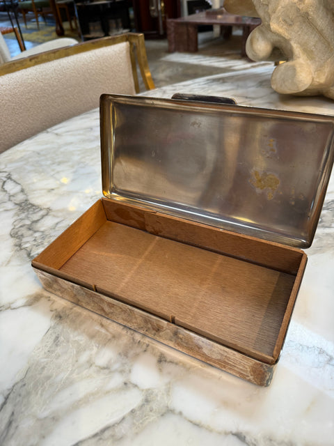 Vintage State Express Cigarettes Metal Cigarette Box with Wooden Interior