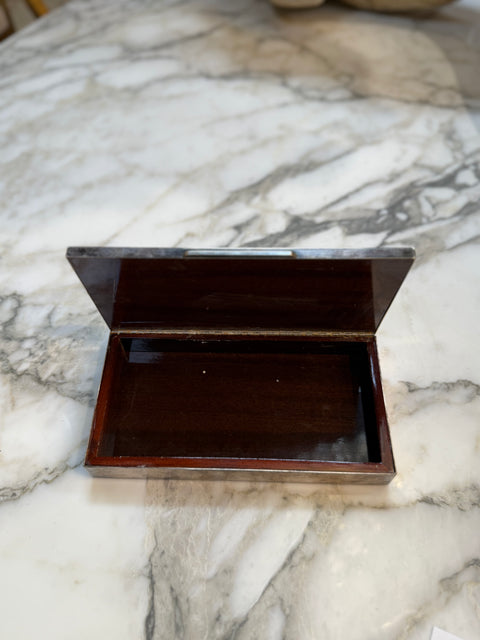 Mid-Century Modern Ribbed Metal Box in Brass and Nickel Silver