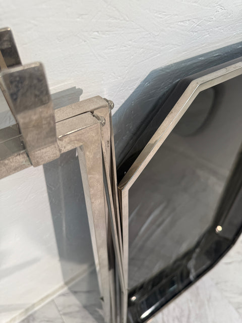 Folding Tray Table in Smoked Glass & Chrome, 1970s Italy