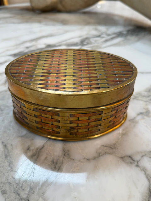 Vintage Brass and Copper Woven Box