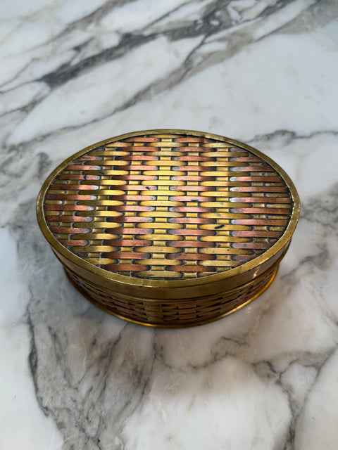 Vintage Brass and Copper Woven Box