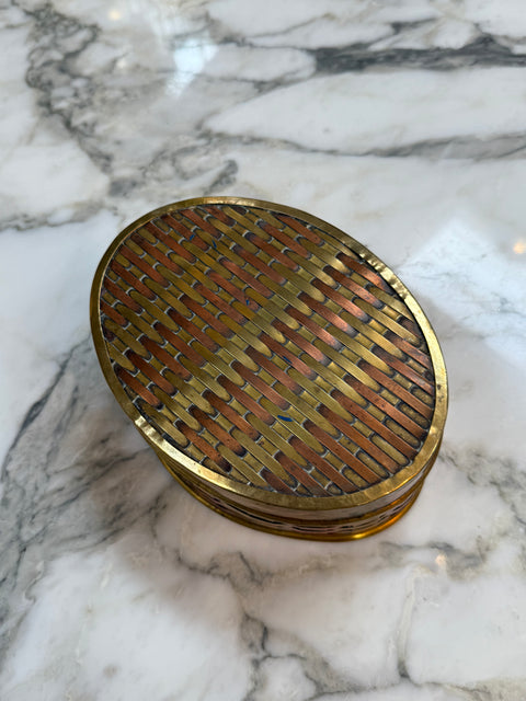 Vintage Brass and Copper Woven Box