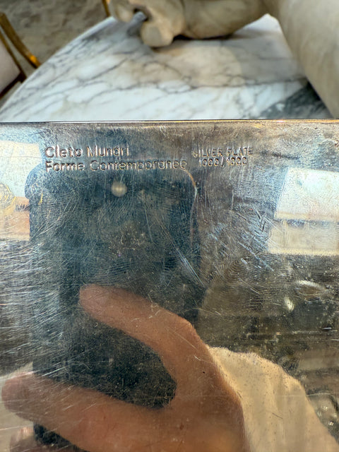 Signed & Numbered Silver-Plated Engraved Box by Cleto Munari