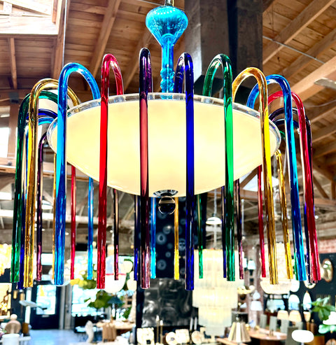 Mid-Century Multi-Colored Murano Glass Chandelier from Veart