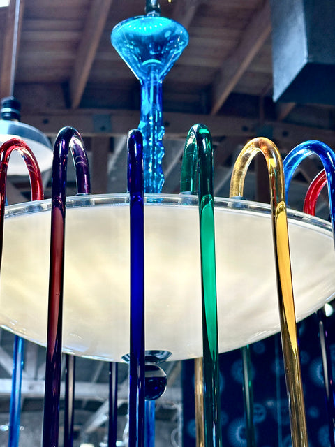 Mid-Century Multi-Colored Murano Glass Chandelier from Veart