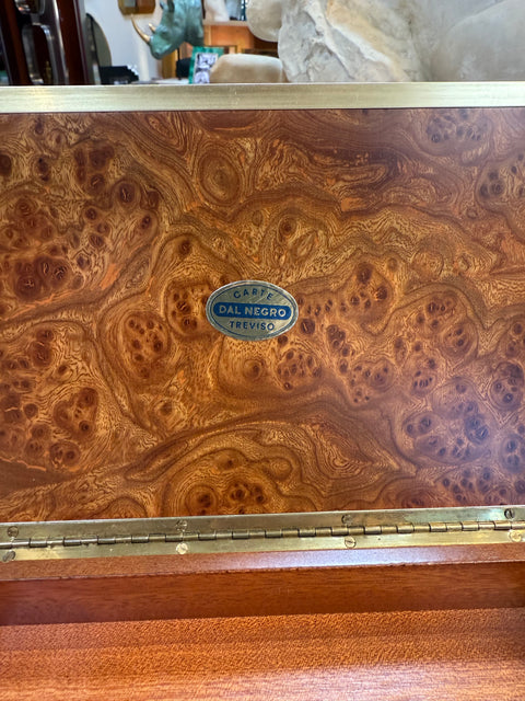 Dal Negro Treviso Burl Wood and Brass Playing Card Boxes – Set of Three