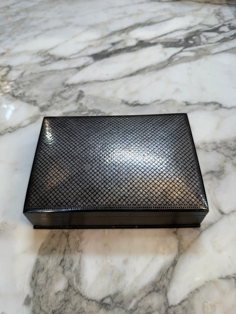 Vintage Italian Silver-Plated Guilloché Playing Card Box