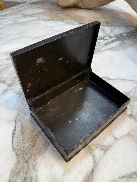 Vintage Italian Silver-Plated Guilloché Playing Card Box