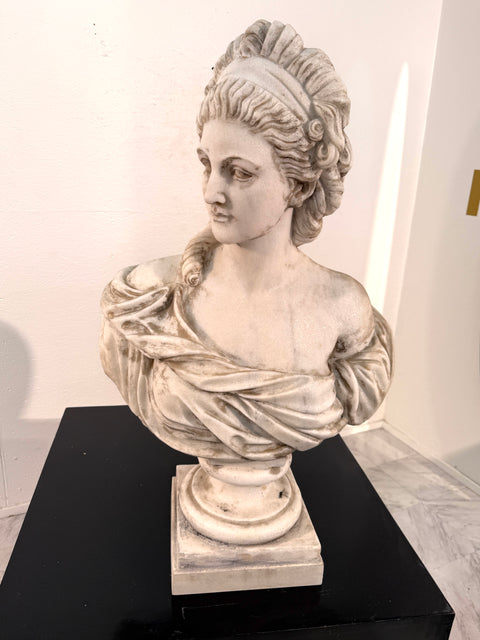 Two Classical White Marble Bust of a Ladys, Italy 1950s