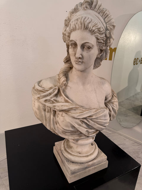 Two Classical White Marble Bust of a Ladys, Italy 1950s